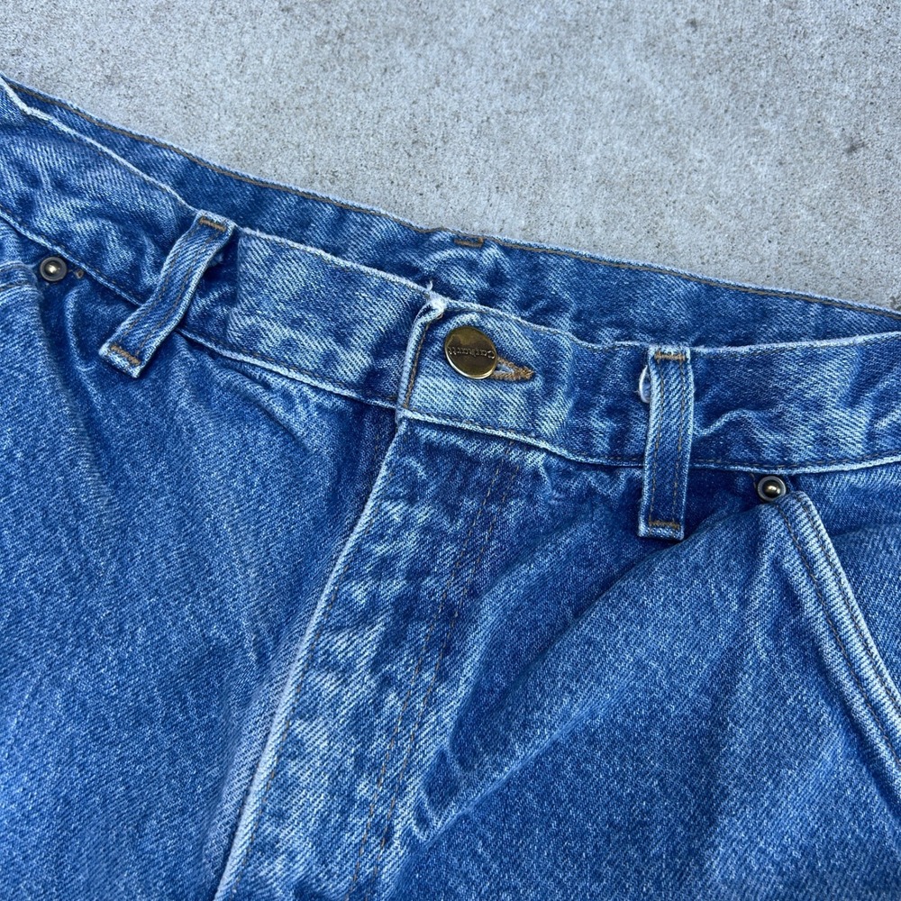 Carhartt Double Knee Logger Jeans 30x30 Blue B73 DST Vintage Workwear Pants - Picture 5 of 7